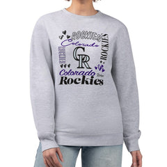 Colorado Rockies G-III 4Her by Carl Banks Women's Collage Team Graphic Fleece Pullover Hoodie - Heather Gray