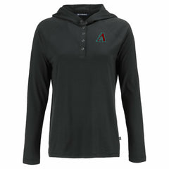 Arizona Diamondbacks Cutter & Buck Women's  Coastline Epic Comfort Eco Recycled Hoodie Raglan Long Sleeve T-Shirt - Black