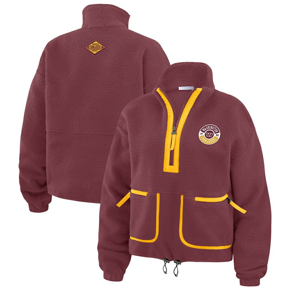 NFL Washington Commanders WEAR by Erin Andrews Women's Polar Fleece Half-Zip Jacket
