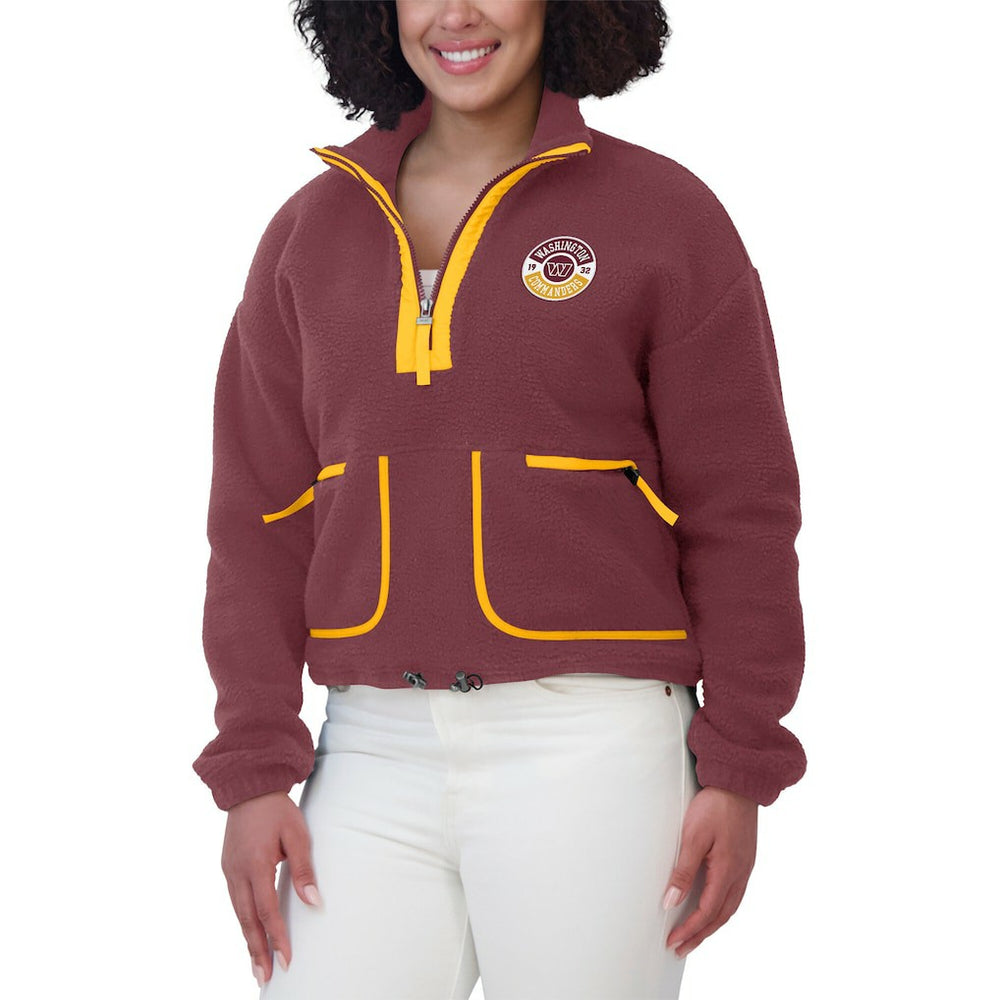 NFL Washington Commanders WEAR by Erin Andrews Women's Polar Fleece Half-Zip Jacket