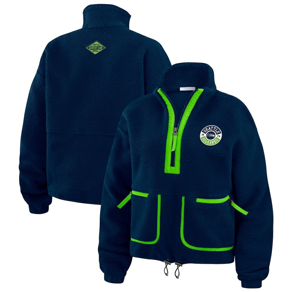 NFL Seattle Seahawks WEAR by Erin Andrews Women's Polar Fleece Half-Zip Jacket
