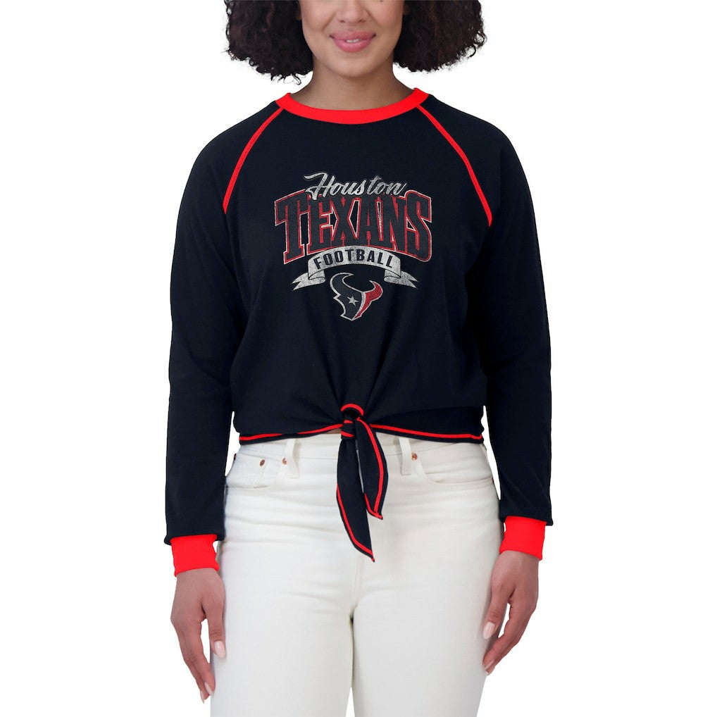 NFL Houston Texans WEAR by Erin Andrews Women's Tie-Front Long Sleeve Top