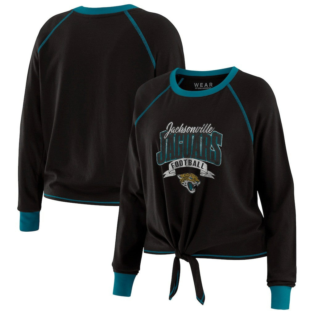 NFL Jacksonville Jaguars WEAR by Erin Andrews Women's Tie-Front Long Sleeve Top