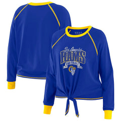 NFL Los Angeles Rams WEAR by Erin Andrews Women's Tie-Front Long Sleeve Top