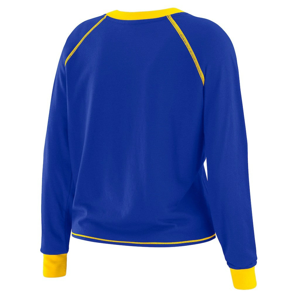 NFL Los Angeles Rams WEAR by Erin Andrews Women's Tie-Front Long Sleeve Top