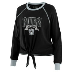 NFL Las Vegas Raiders WEAR by Erin Andrews Women's Tie-Front Long Sleeve Top