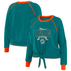 NFL Miami Dolphins WEAR by Erin Andrews Women's Tie-Front Long Sleeve Top