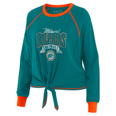 NFL Miami Dolphins WEAR by Erin Andrews Women's Tie-Front Long Sleeve Top