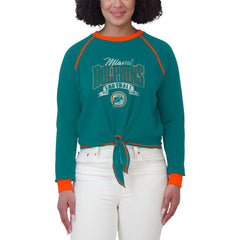 NFL Miami Dolphins WEAR by Erin Andrews Women's Tie-Front Long Sleeve Top