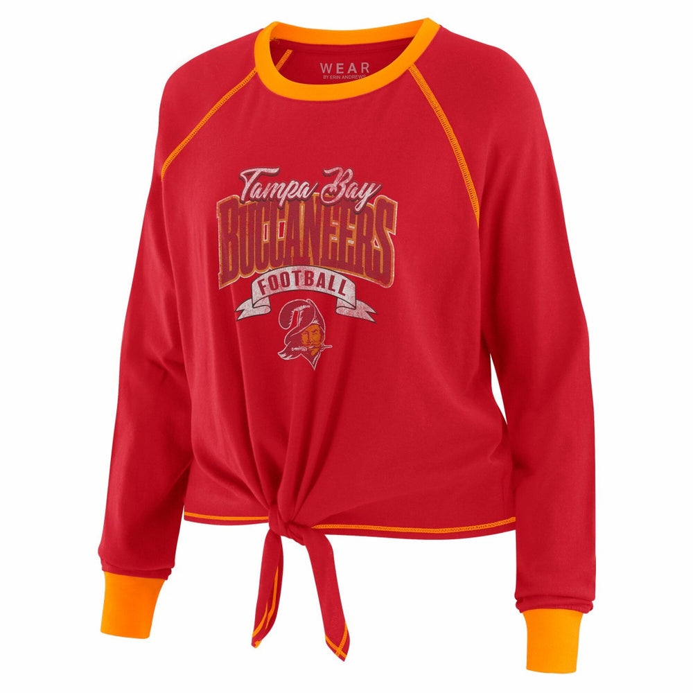 NFL Tampa Bay Buccaneers WEAR by Erin Andrews Women's Tie-Front Long Sleeve Top