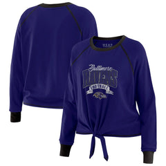 NFL Baltimore Ravens WEAR by Erin Andrews Women's Tie-Front Long Sleeve Top