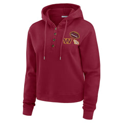 NFL Washington Commanders WEAR by Erin Andrews Women's Waffle Hoodie Pullover Top
