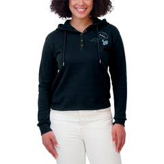 NFL Carolina Panthers WEAR by Erin Andrews Women's Waffle Hoodie Pullover Top
