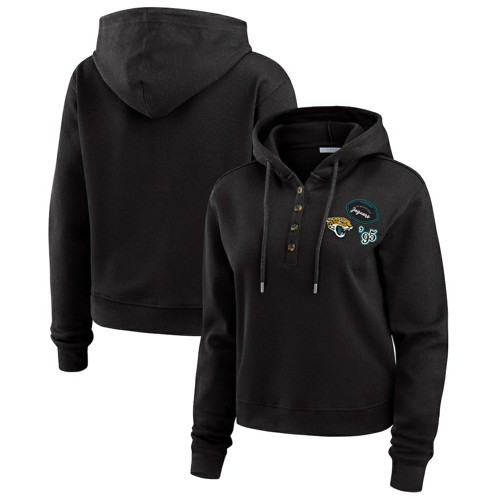NFL Jacksonville Jaguars WEAR by Erin Andrews Women's Waffle Hoodie Pullover Top