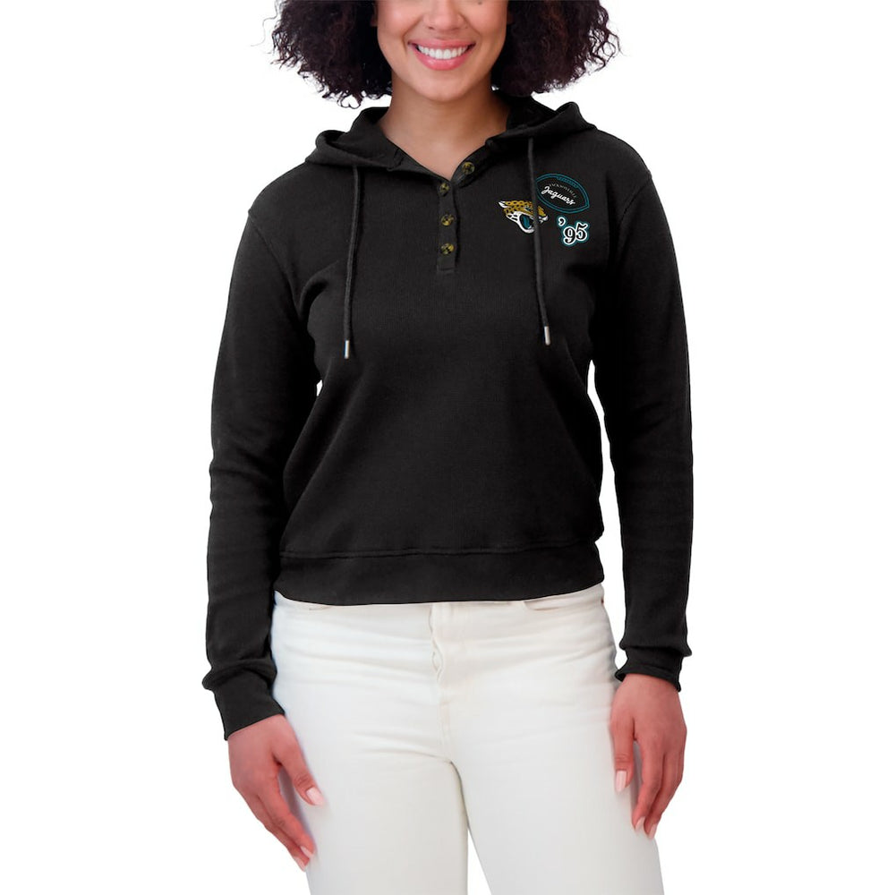 NFL Jacksonville Jaguars WEAR by Erin Andrews Women's Waffle Hoodie Pullover Top