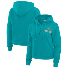 NFL Miami Dolphins WEAR by Erin Andrews Women's Waffle Hoodie Pullover Top