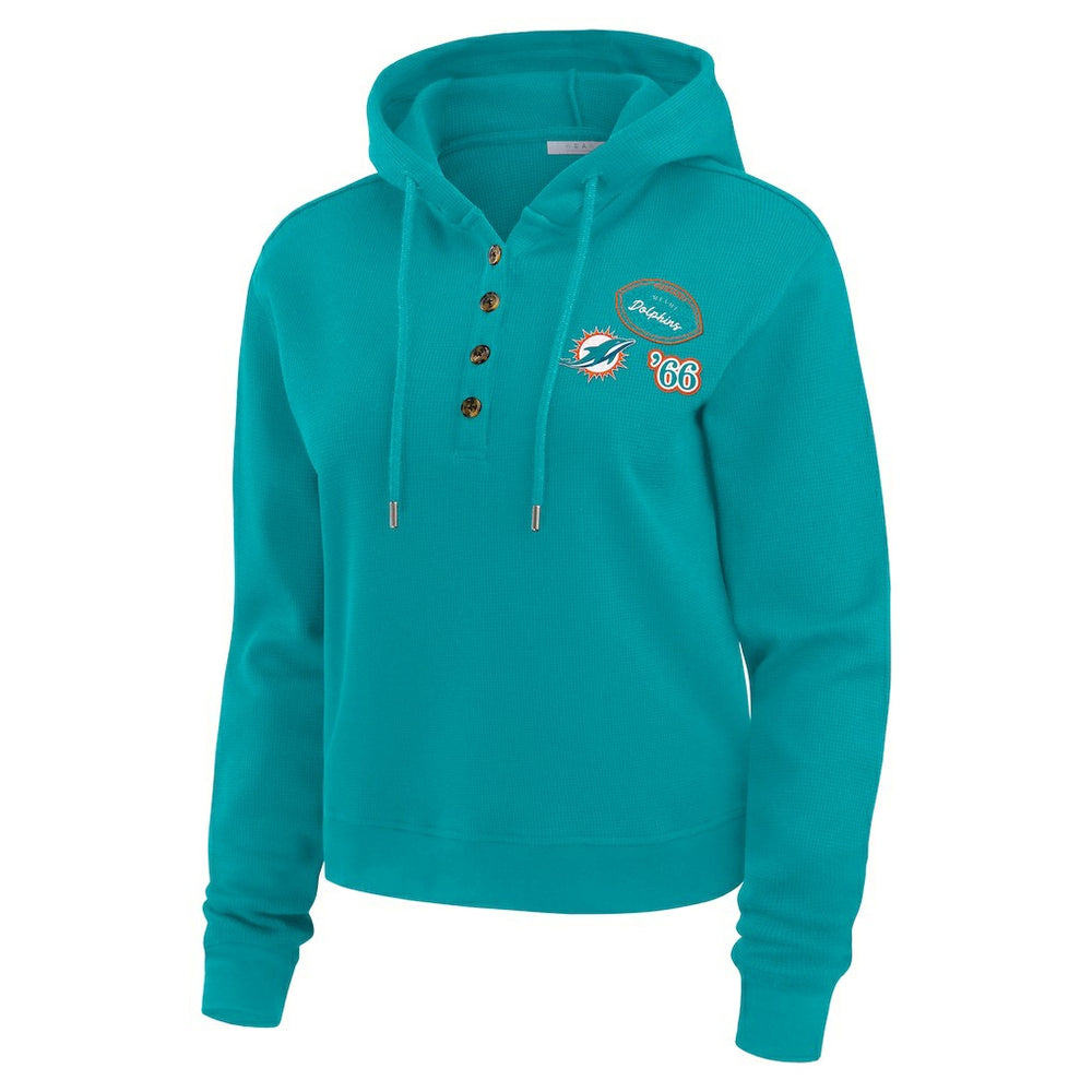 NFL Miami Dolphins WEAR by Erin Andrews Women's Waffle Hoodie Pullover Top