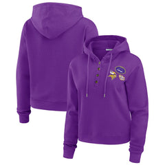 NFL Minnesota Vikings WEAR by Erin Andrews Women's Waffle Hoodie Pullover Top
