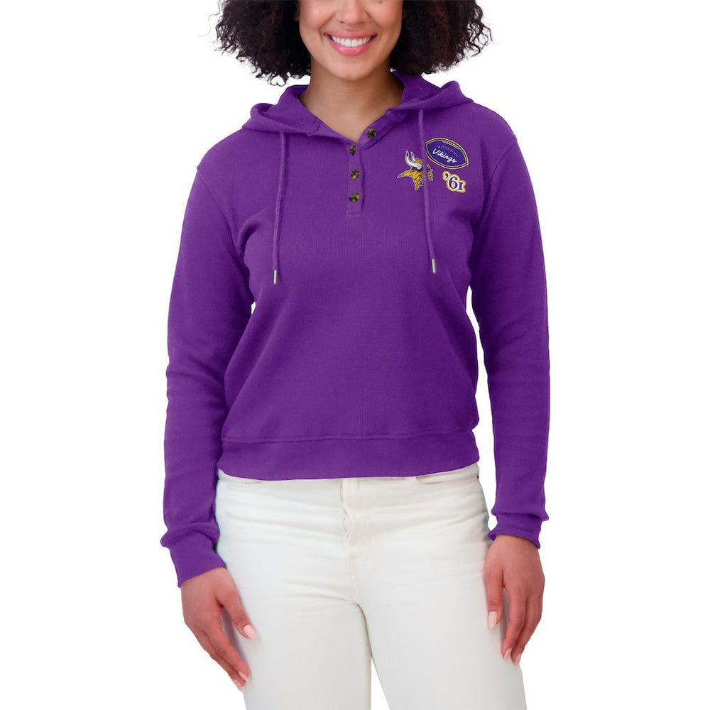 NFL Minnesota Vikings WEAR by Erin Andrews Women's Waffle Hoodie Pullover Top