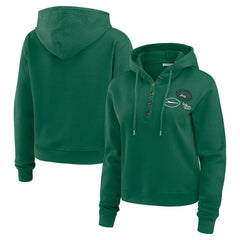 NFL New York Jets WEAR by Erin Andrews Women's Waffle Hoodie Pullover Top