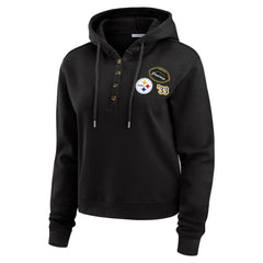 NFL Pittsburgh Steelers WEAR by Erin Andrews Women's Waffle Hoodie Pullover Top