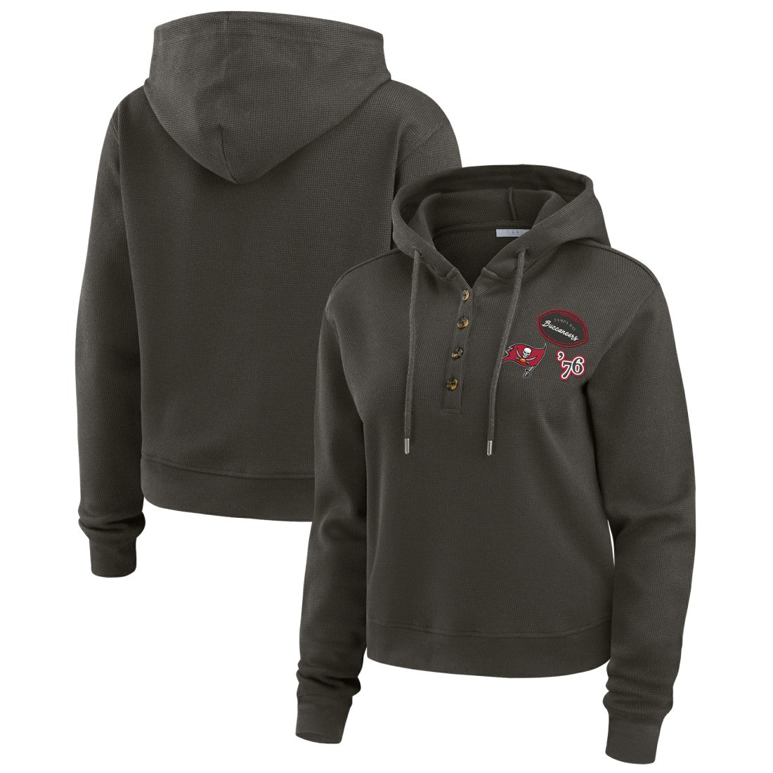 NFL Tampa Bay Buccaneers WEAR by Erin Andrews Women's Waffle Hoodie Pullover Top