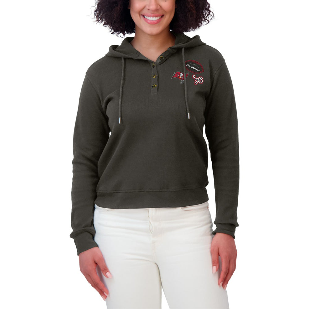 NFL Tampa Bay Buccaneers WEAR by Erin Andrews Women's Waffle Hoodie Pullover Top