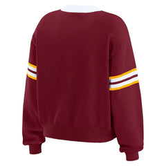NFL Washington Commanders WEAR by Erin Andrews Women's Lace-Up Pullover Sweatshirt