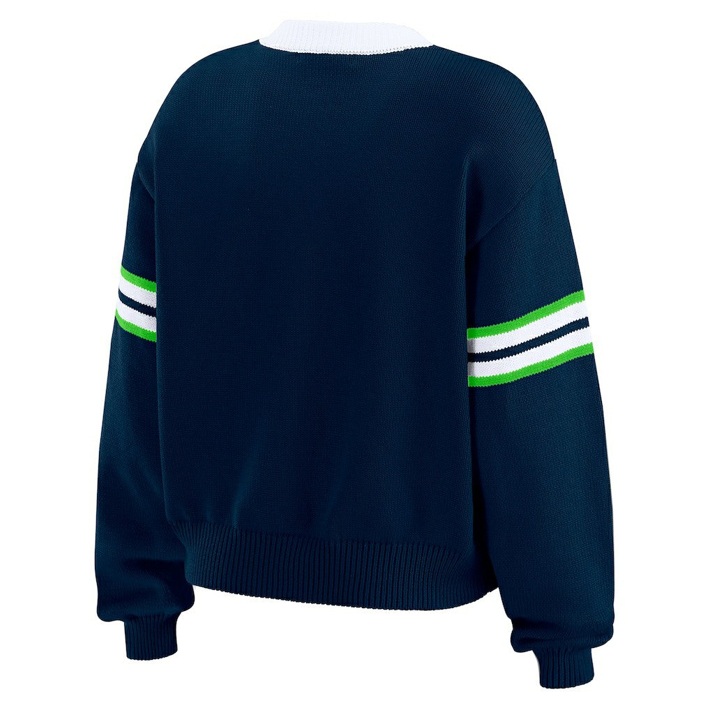 NFL Seattle Seahawks WEAR by Erin Andrews Women's Lace-Up Pullover Sweatshirt