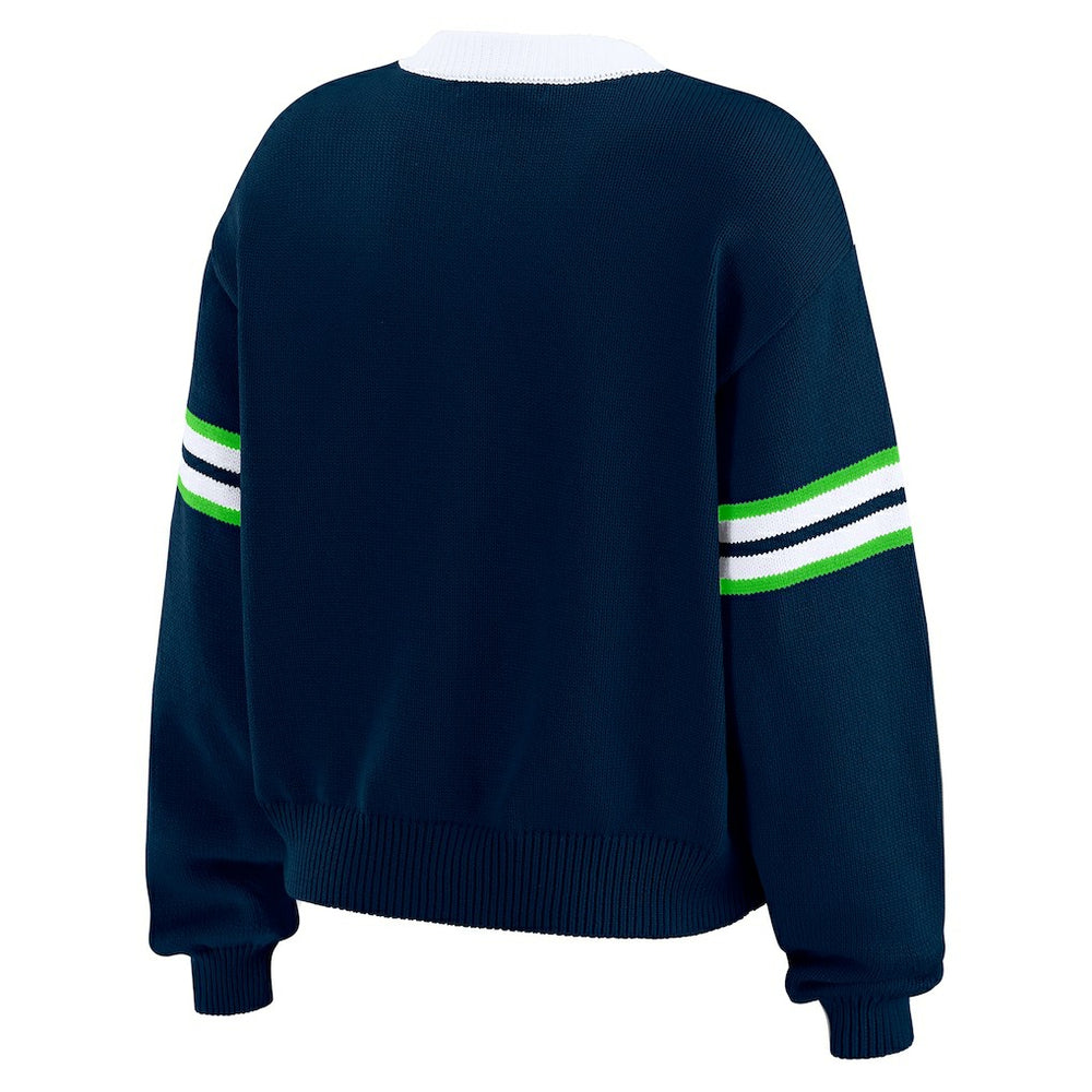 NFL Seattle Seahawks WEAR by Erin Andrews Women's Lace-Up Pullover Sweatshirt