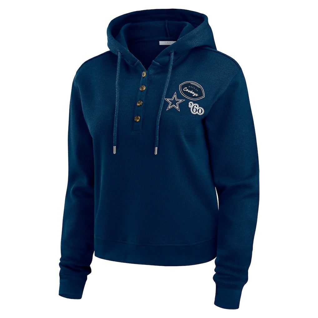 NFL Dallas Cowboys WEAR by Erin Andrews Women's Waffle Hoodie Pullover Top