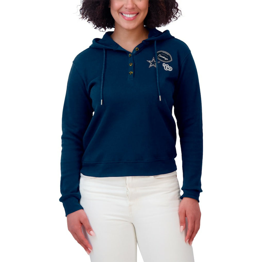 NFL Dallas Cowboys WEAR by Erin Andrews Women's Waffle Hoodie Pullover Top