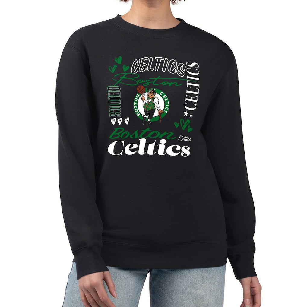 Boston Celtics G-III 4Her by Carl Banks Women's Collage Team Graphic Fleece Pullover Sweatshirt - Black for sale