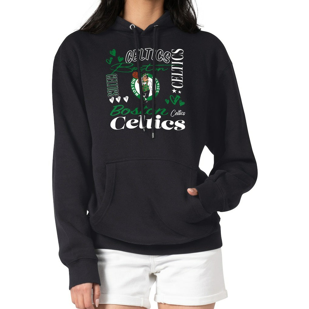 Boston Celtics G-III 4Her by Carl Banks Women's Team Collage Graphic Fleece Pullover Hoodie - Black outlet