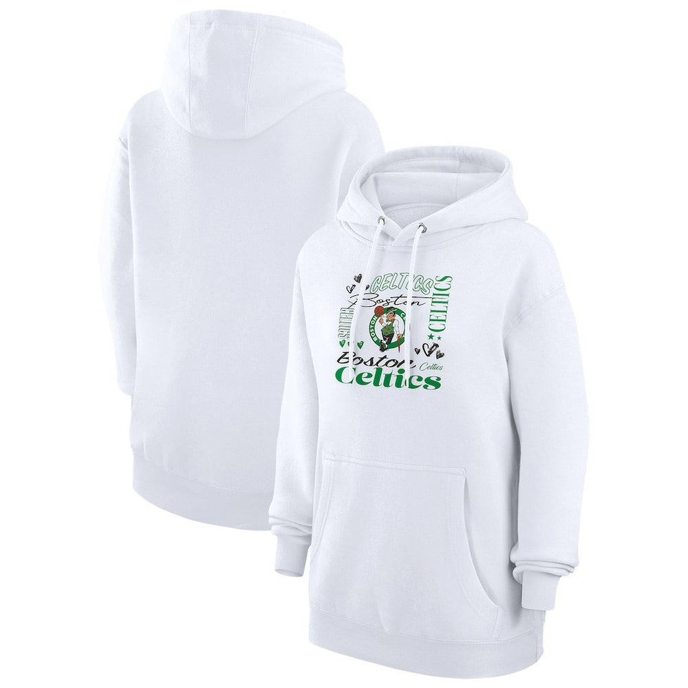 Boston Celtics G-III 4Her by Carl Banks Women's Team Collage Graphic Fleece Pullover Hoodie - White outlet