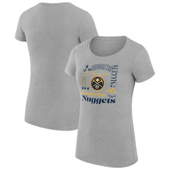 Denver Nuggets G-III 4Her by Carl Banks Women's Super-Slim Fit Lightweight Team Name Collage Graphic T-Shirt sale - Heather Gray discount