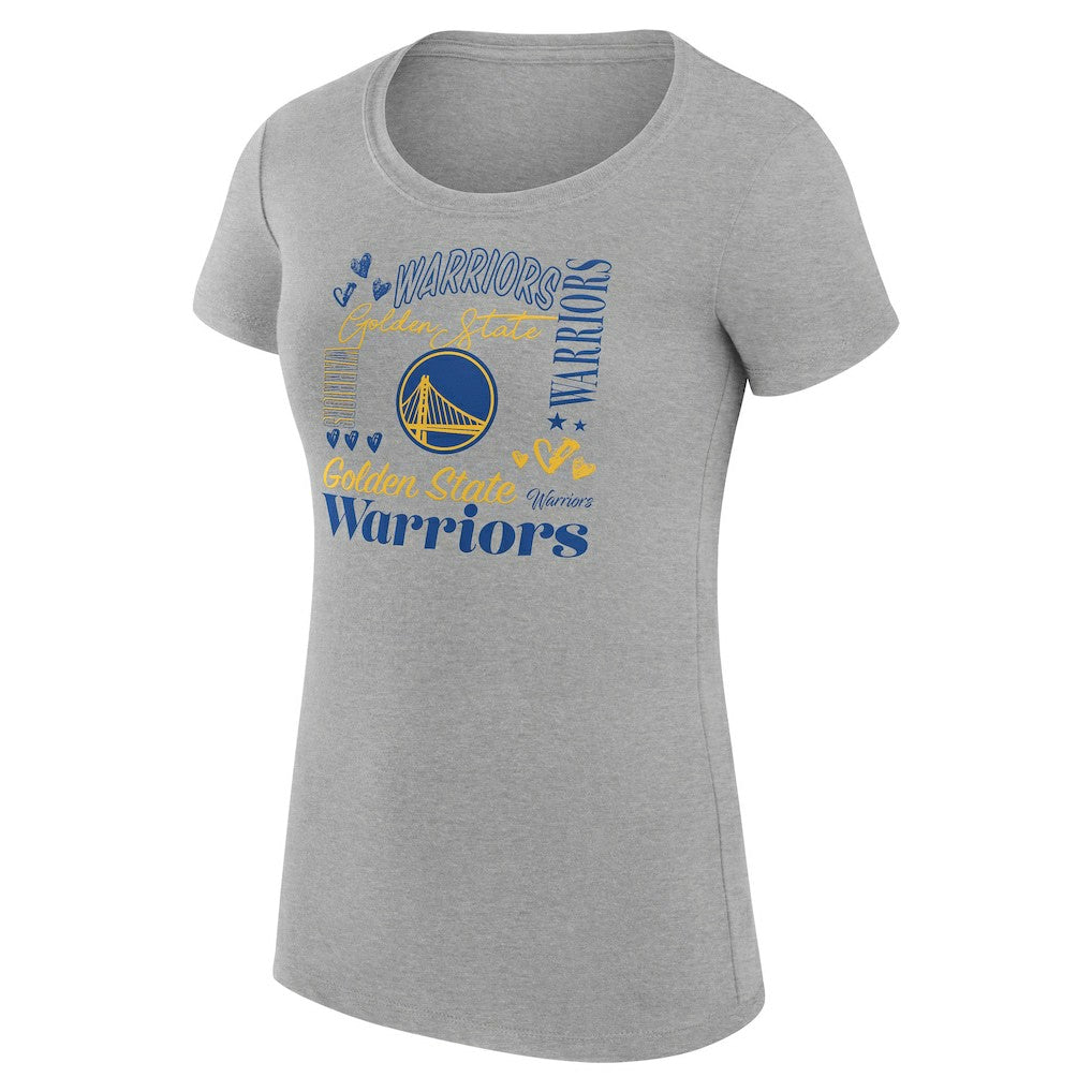 Golden State Warriors G-III 4Her by Carl Banks Women's Super-Slim Fit Lightweight Team Name Collage Graphic T-Shirt sale - Heather Gray online