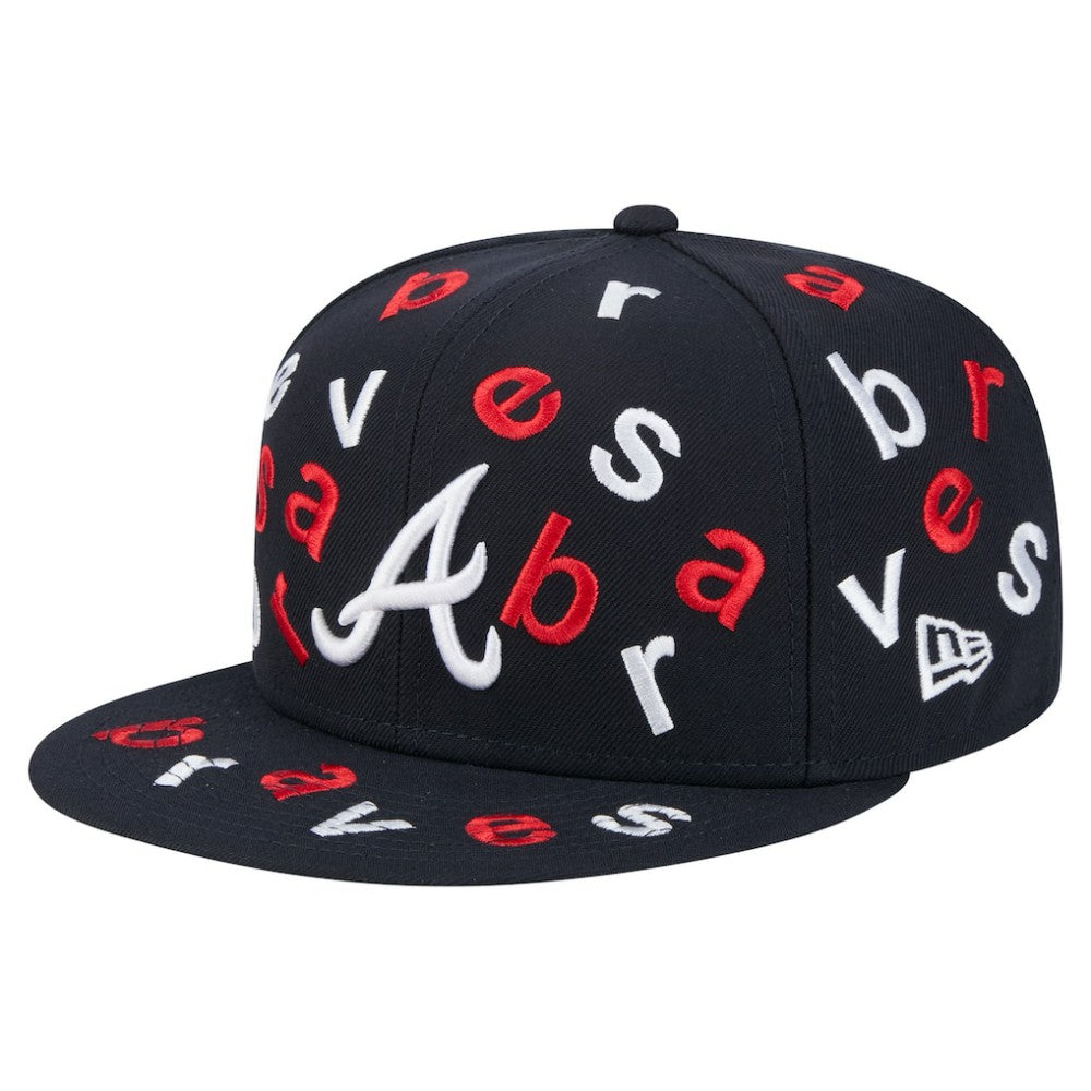 Atlanta Braves Team Confetti 59FIFTY Fitted Hat - Navy | New Era