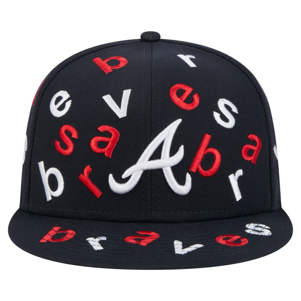 Atlanta Braves Team Confetti 59FIFTY Fitted Hat - Navy | New Era