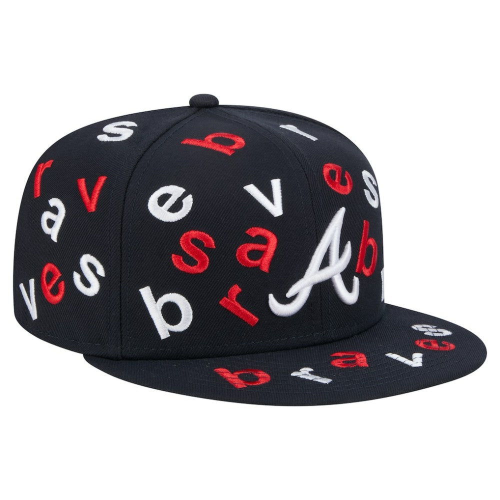 Atlanta Braves Team Confetti 59FIFTY Fitted Hat - Navy | New Era