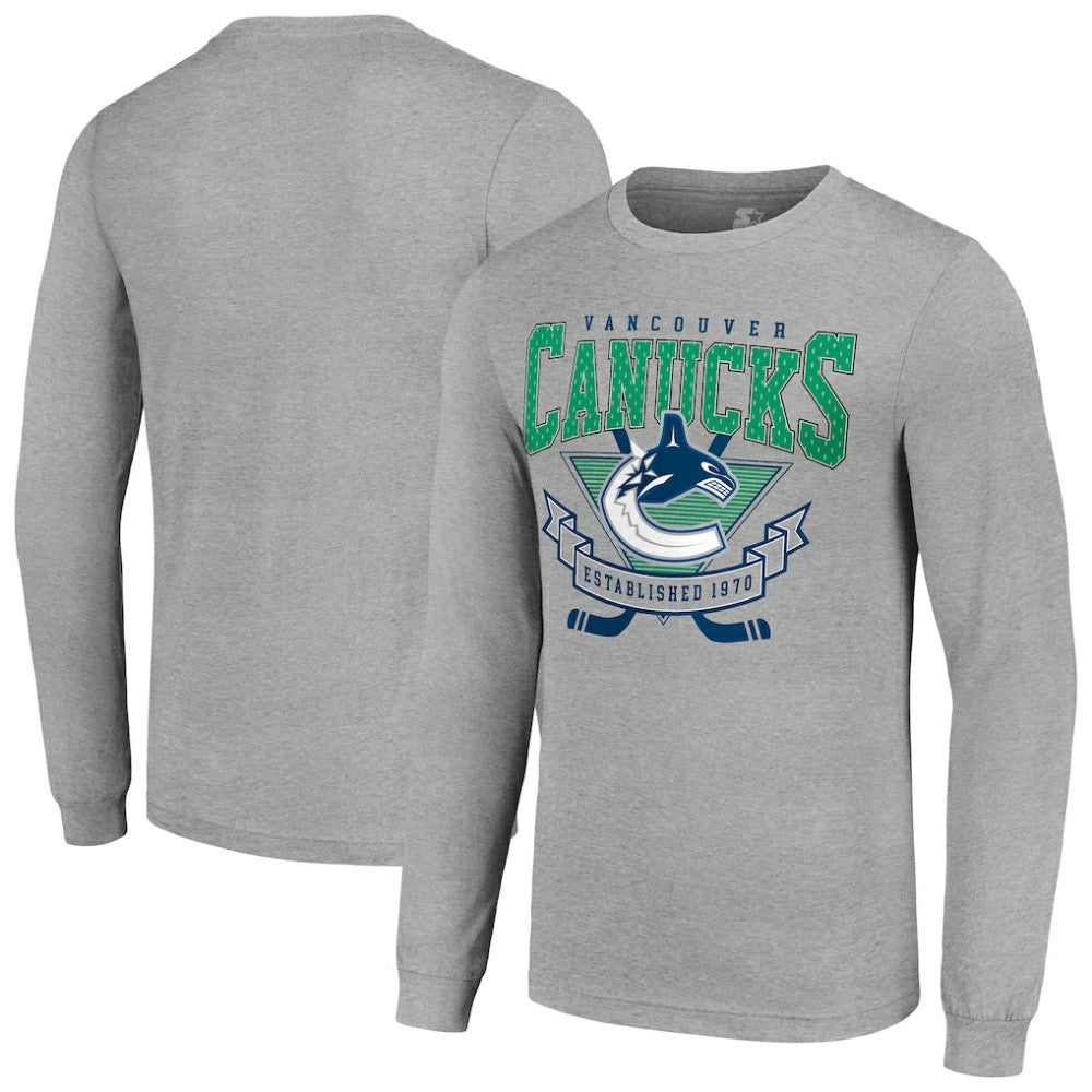 Vancouver Canucks Starter '80s Inspired Team Logo Long Sleeve T-Shirt