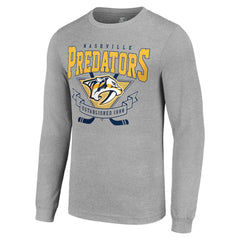 Nashville Predators Starter '80s Inspired Team Logo Long Sleeve T-Shirt