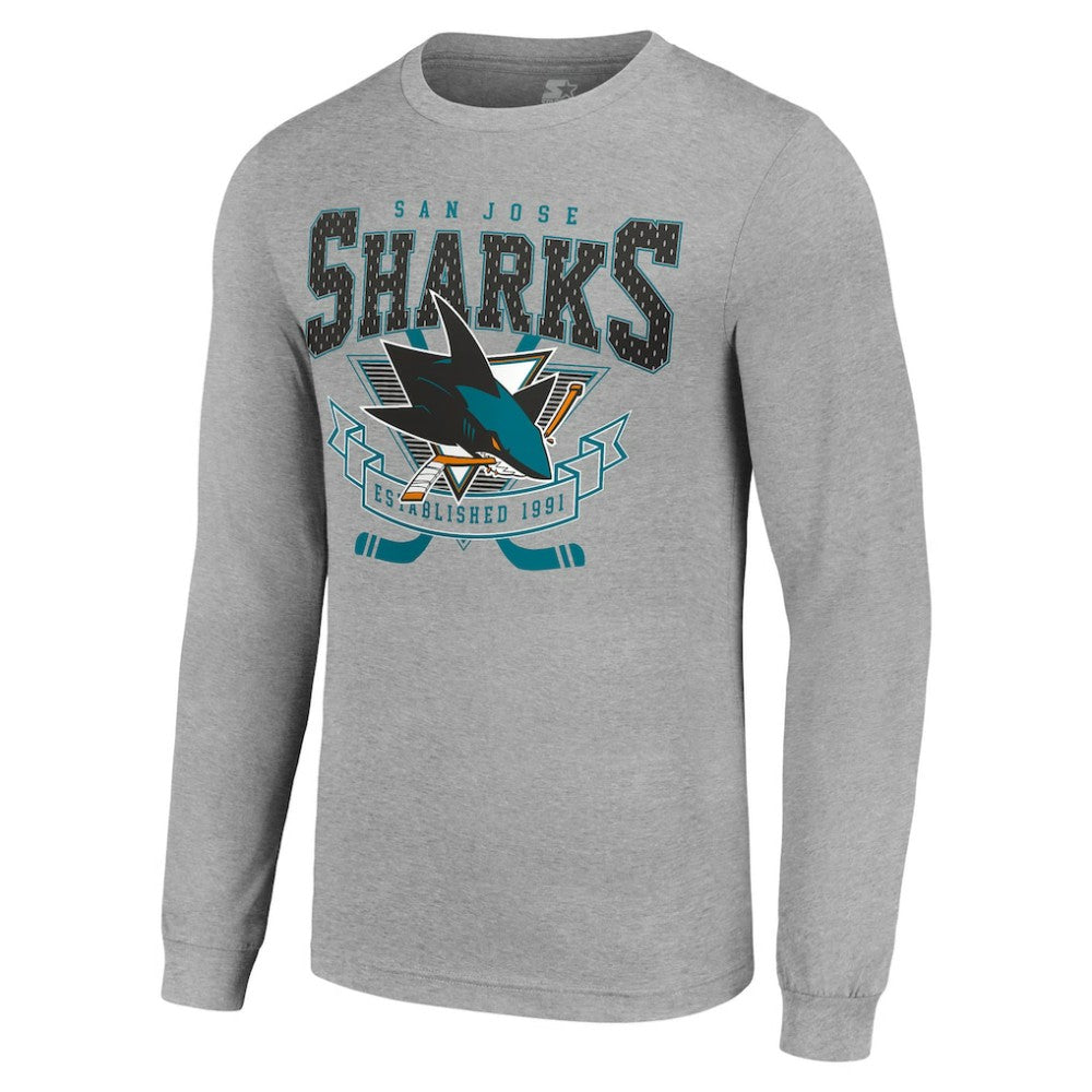 San Jose Sharks Starter '80s Inspired Team Logo Long Sleeve T-Shirt