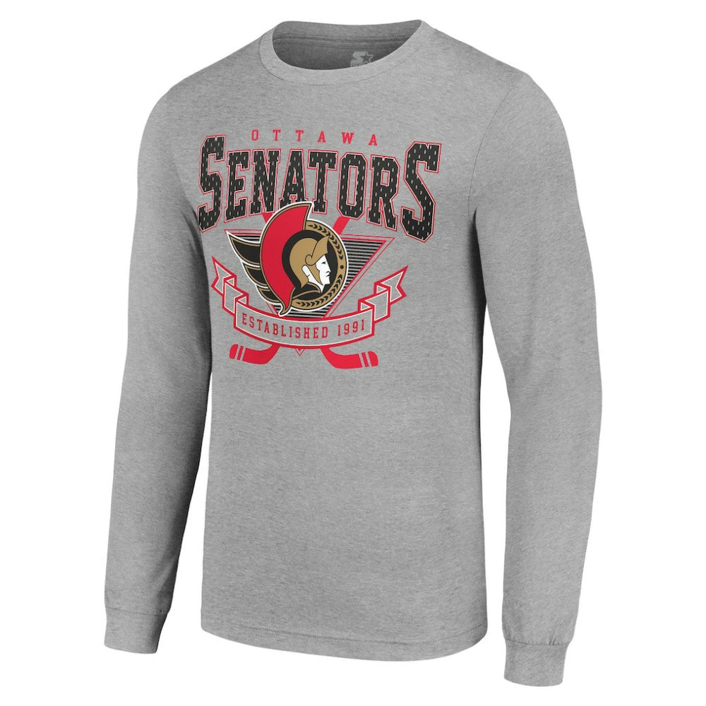 Ottawa Senators Starter '80s Inspired Team Logo Long Sleeve T-Shirt