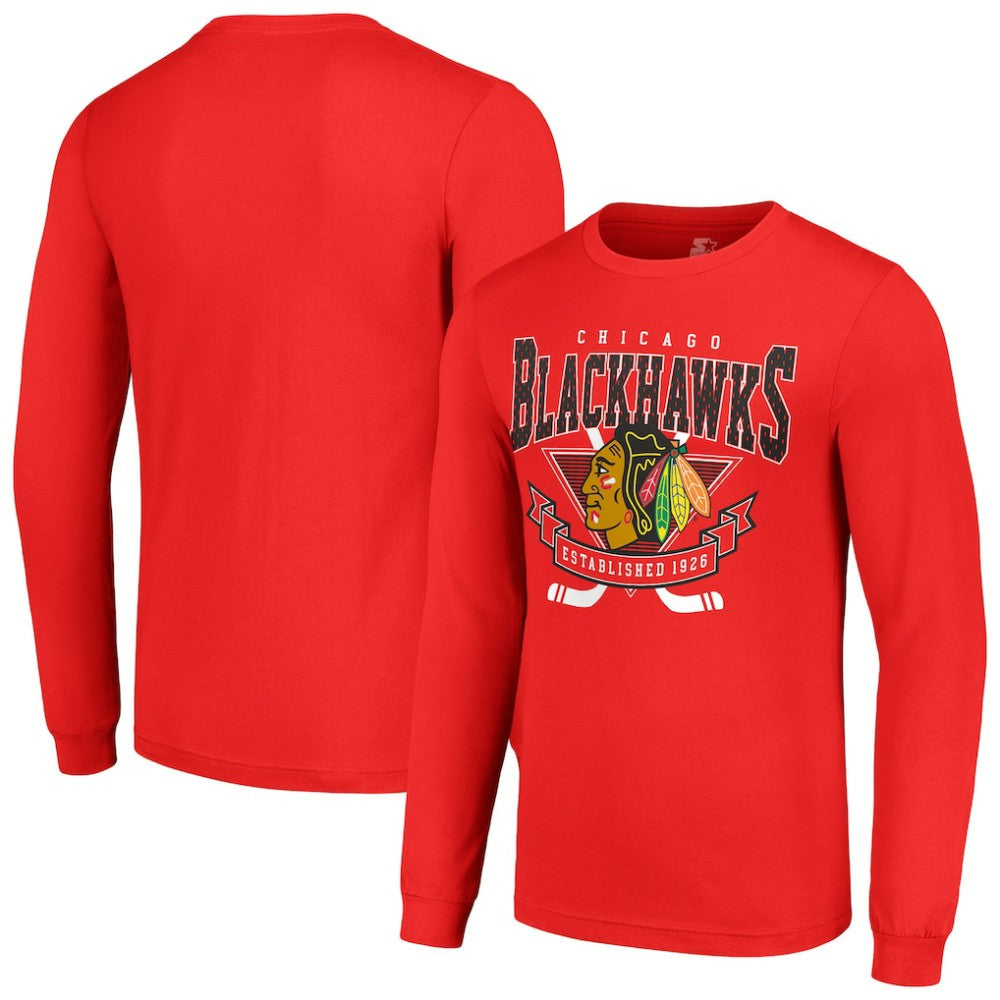 Chicago Blackhawks Starter Team Logo Graphic Long Sleeve T-Shirt