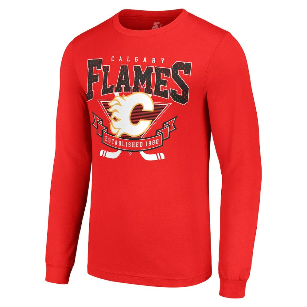 Calgary Flames Starter Team Logo Graphic Long Sleeve T-Shirt