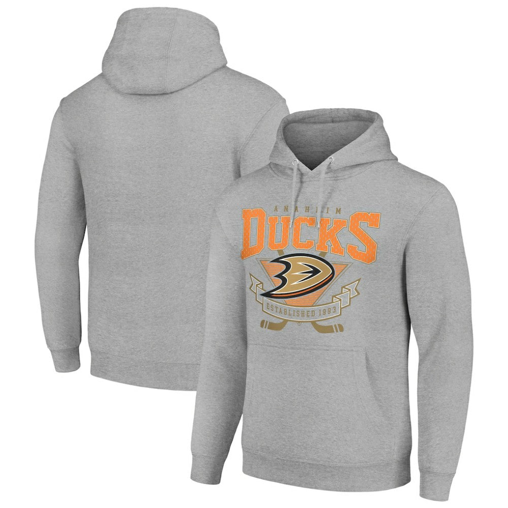 Anaheim Ducks Starter Team Logo Graphic Fleece Tri-Blend Pullover Hoodie