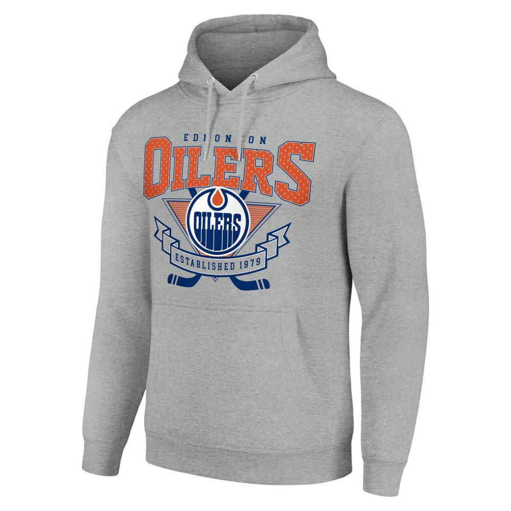 Edmonton Oilers Starter Team Logo Graphic Fleece Tri-Blend Pullover Hoodie
