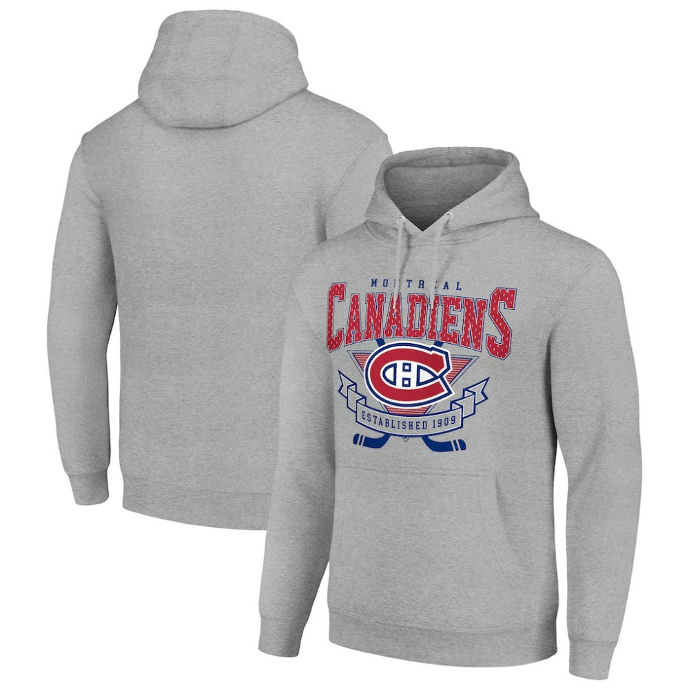Montreal Canadiens Starter Team Logo Graphic Fleece Tri-Blend Pullover Hoodie