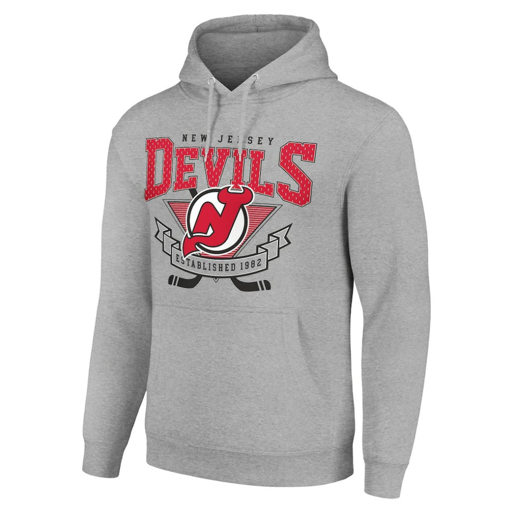 New Jersey Devils Starter Team Logo Graphic Fleece Tri-Blend Pullover Hoodie